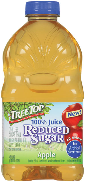 Tree Top uses coconut water to cut the sugar in its 100% juice.